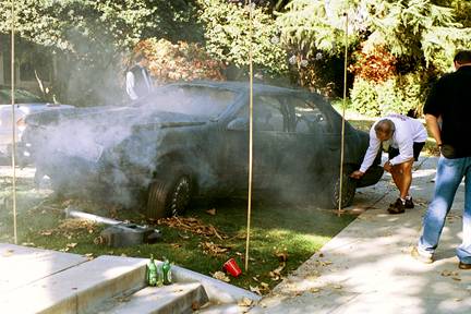 Special Effects burned car