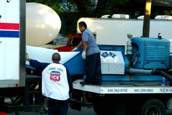 Loading up the ICE-FX Machine for snow