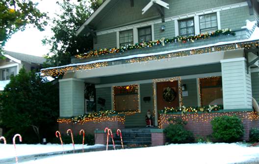 October Road House with snow