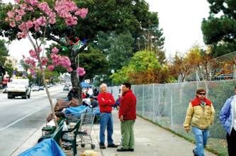 Saving Seats for the Rose Parade