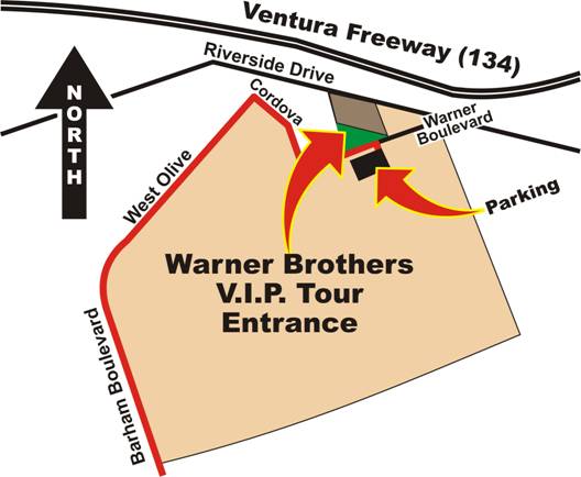 Warner Brothers V.I.P. Tour Map